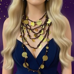 occidental style trend fashion multilayer weave rope geometry Round sequin nec..
