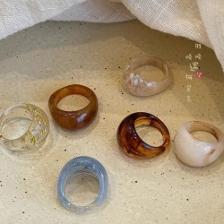 Korea big samll resin Acrylic ring woman high fashion temperament all-Purpose