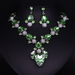 occidental style exaggerating fashion all-Purpose drop gem necklace earrings s..