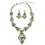occidental style exaggerating fashion all-Purpose drop gem necklace earrings set woman bride banquet
