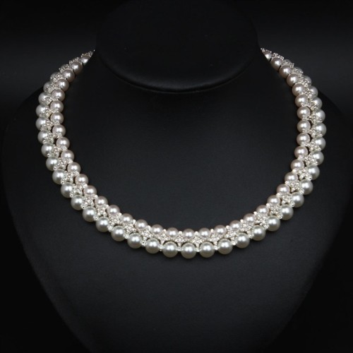 star same style occidental style Pearl necklace fashion woman all-Purpose Rhinestone chain clavicle chain