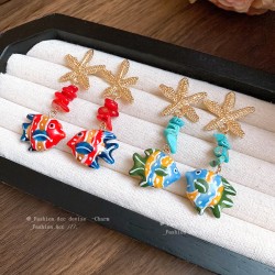 starfish samll pendant ear stud wind earrings fashion personality Earring saml..