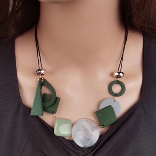 women retro geometry pendant handmade production necklace new fashion