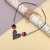 fashion temperamentPU leather heart-shaped pendant necklace  woman clavicle chain brief personality