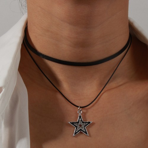 occidental style new star pendant necklace brief multilayer clavicle chain