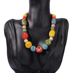 W retro ethnic style handmade weave clavicle chain creative all-Purpose cerami..