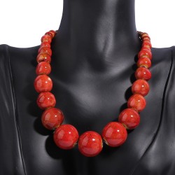 W ethnic style beads ceramic necklace Bohemia chain retro brief new sweater ch..