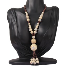 W long style weave ethnic style sweater chain all-Purpose woman handmade ceram..