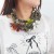 occidental style exaggerating handmade weave resin multilayer big flowers necklace woman summer beach style