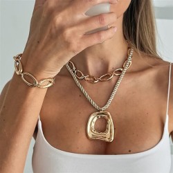 occidental style exaggerating Metal textured leaf flowers pendant necklace  ge..