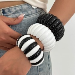 occidental style fashion black splice elasticity bracelet  exaggerating geomet..