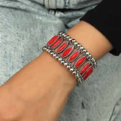 personality retro embed resin eyes elasticity bracelet fashion brief bangle tr..