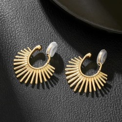 environmental wind retro sun flower Ear clip woman brief watch-face earrings