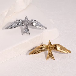 occidental style stainless steel wings opening ring personality retro titanium..
