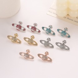 occidental style fashion fully-jewelled silver ear stud brief high personality..