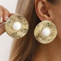 Eins wind retro fashion ear stud woman  brief Metal textured Earring