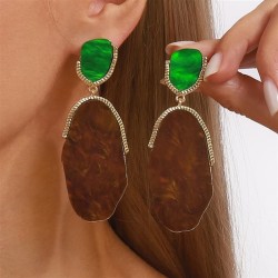 E retro Oval earring resin color ear stud samll geometry Acrylic earrings
