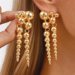 E temperament multilayer pellet beads earrings  retro long earring Earring