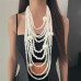 occidental style fashion high Pearl necklace temperament exaggerating long style sweater chain chain set