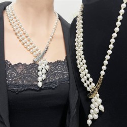 multilayer clavicle chain Irregular high elegant personality all-Purpose Pearl..