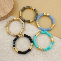 wind color Acrylic geometry bamboo bangle brief high temperament samll bracelet