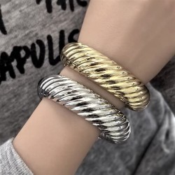 Metal surface bangle woman personality occidental style fashion Irregular Stri..