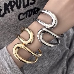 Irregular big circle bangle samll Double layer Alloy personality brief