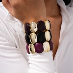 occidental style Acrylic Round elasticity rope bracelet high personality samll..