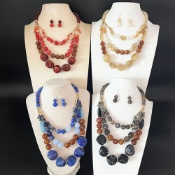 occidental style fashion beads multilayer clavicle chain double color imitate ..