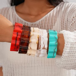 occidental style exaggerating Acrylic gear flowers bangle personality unique f..