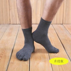 Autumn And Winter style man medium pure cotton five fingers socks  big plain s..