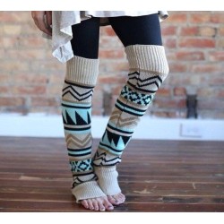 occidental style Autumn And Winter  Bohemia thicken woolen sock  lady blue patchwork