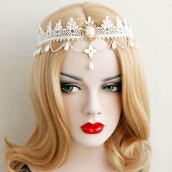 Korean version of popular fashion bridal wedding accessories lace headdress pe..