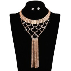 occidental style fashion  earrings necklace  gold bride set