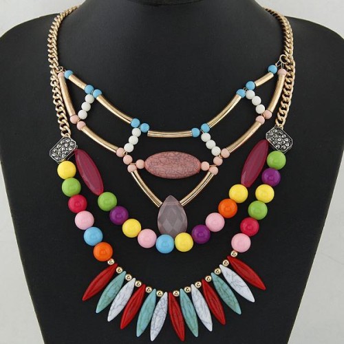 occidental style  trend concise all-Purpose turquoise temperament woman exaggerating necklace