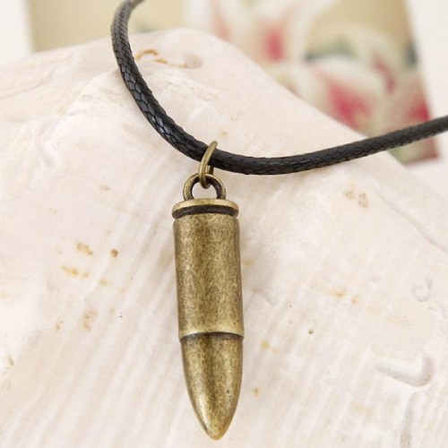 occidental style  Metal  head leather necklace