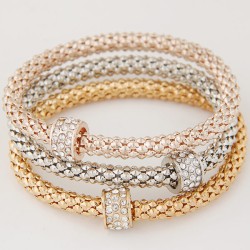 occidental style fashion brief diamond concise circle three color chain multil..