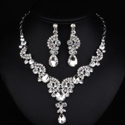 occidental style fashion exaggerating crystal necklace set  personality all-Purp..