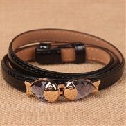 diamond lady leather ornament shape belt  buckle samll belt woman Korean style