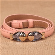 diamond lady leather ornament shape belt  buckle samll belt woman Korean style