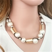 occidental style fashion fashion   big Pearl weave necklace woman clavicle chain