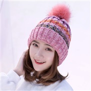 Autumn and Winter hat lady woolen velvet Outdoor warm knitting new style Korean style