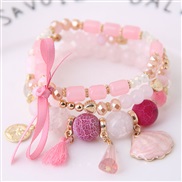 Korean style fashion  sweet all-Purpose more elements pendant multilayer crystal temperament woman bracelet