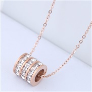 A  Korea necklace  concise circle zircon personality woman necklace