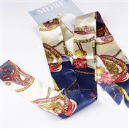 ( Navy)Chiffon belt  lady print cloth belt leisure all-Purpose  belt Dress ornament Girdle