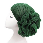 ( green) big flower head  Chemotherapy cap