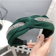 (Dark green)flash diamond eadband sweet high-end Korea big all-Purpose Korean style eadband woman