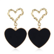 occidental style fashion Metal  concise Double love temperament exaggerating ear stud