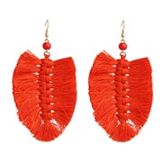 ( red)occidental style geometry pure handmade tassel earrings woman retro generous ear stud Bohemia ethnic style woman