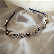 ( Dark blue)Korean style same style Headband Rhinestone Headband all-Purpose woman